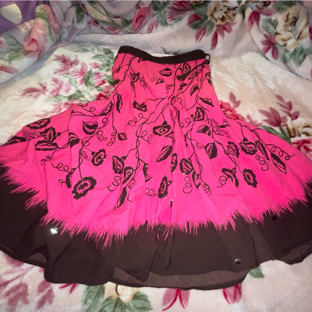 Stunning Cusma Mexico Pink dance circle skirt with sequin Size small
